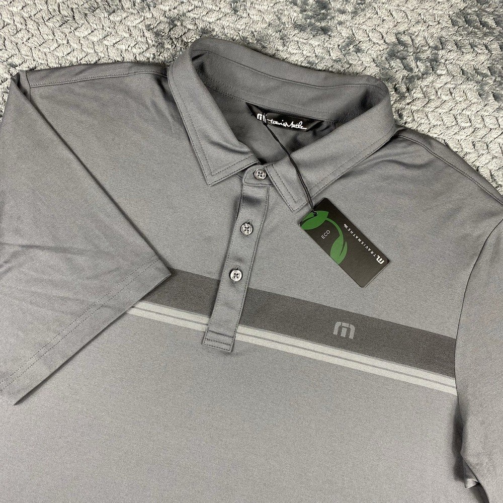 Travis Mathew New Mens Large XL Gray Eco Performance Golf Polo Shirt NWT NEW